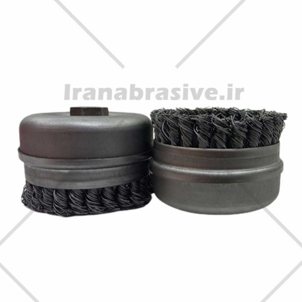 فرچه (برس) سیمی کاسه‌ای بافته طوق‌دار