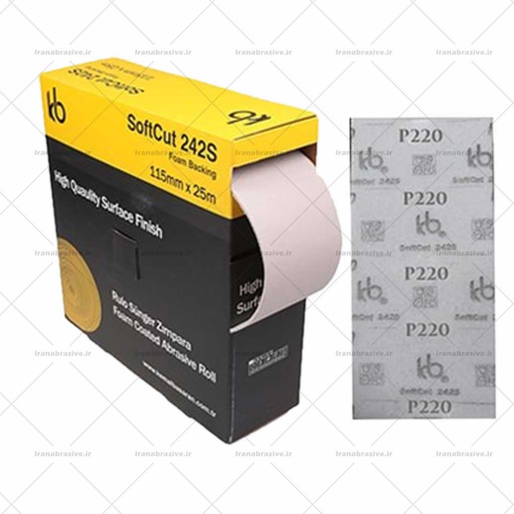 سنباده اسفنجی 220 kb ترکیه رول 25 متری Soft cut 242S